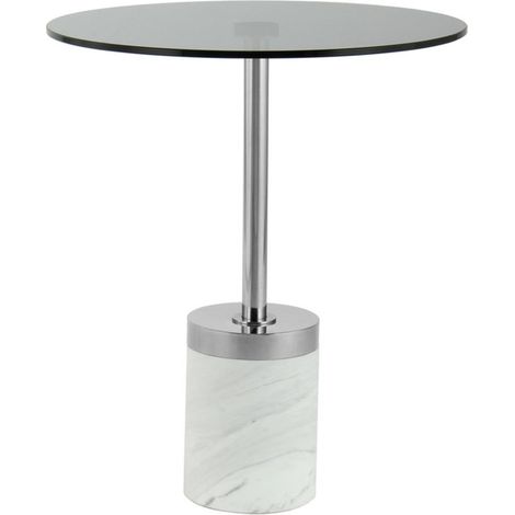 Tavolino da salotto Lana con base in marmo e piano in vetro (1/3)