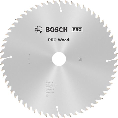 Bosch – Lame de scie circulaire 250 mm – 60 dents carbure – Alésage 30 mm – Largeur de coupe 3,2 mm – Pour bois dur et teck