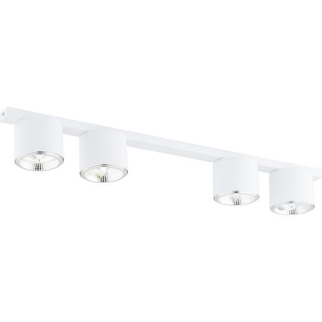 Lampada a Soffitto Nano, Acciaio verniciato a polvere, Bianco, 90x11,5x11,5 cm