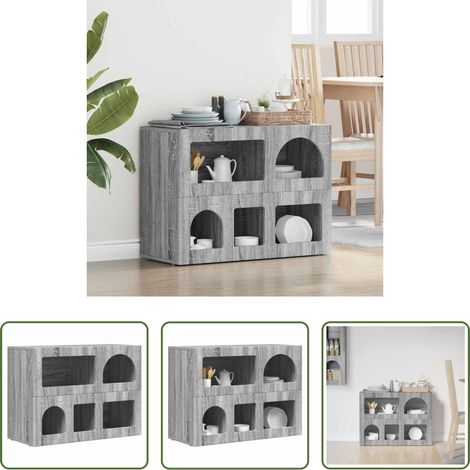 vidaXL Wohnzimmer - Sideboard Graues Sonoma 80,5 x 35 x 59 cm Holzwerkstoff (1/5)