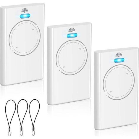 Set of 3 garage door opener remote controls, 433.92 MHz - Compatible with XT2 433 SLH LR - 2 channels - White (1/4)