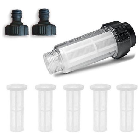Filtre à Eau Avec Insert, 8 Pcs pour Nettoyeur Tuyau Arrosage Avec Raccord 3/4" pour Tous les Nettoyeurs Haute Pression (1/5)