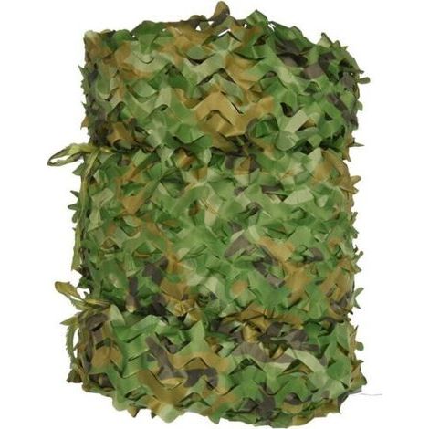 3 x 6 meters, rectangular sunshade made of green camouflage net, camouflage design, anti-aerial photography (1/5)
