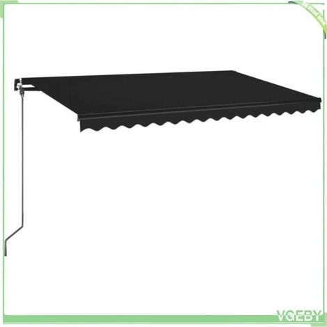 Auvent manuel rétractable - FAFEICY - 3069179 - 400x350 cm - Cadre aluminium anthracite - Tissu polyester PU résistant UV (1/5)