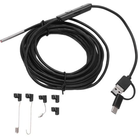 Endoscope 3.9mm Haute Définition pour Inspection Automobile, Caméra Flexible avec LED pour Téléphone, Câble Rigide 2m (1/5)