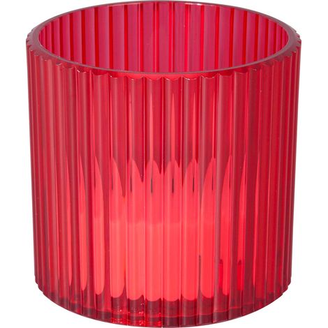 Trendline Windlicht batteriebetrieben Ø 7,7 cm rot