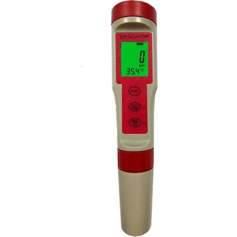 Testeur de qualité d'eau 4 en 1 : pH, TDS, EC et température - Moniteur précis et sensible avec écran HD (1/5)