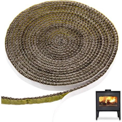Cinta de sellado de fibra de vidrio de 4 metros, cinta de sellado autoadhesiva resistente al calor para chimeneas, adecuada para chimeneas. (1/5)