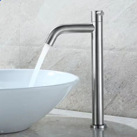 Mitigeur de lavabo haut en acier inoxydable 304 – Finition brossée – Monobloc avec vanne céramique – Poignée unique pour contrôle précis