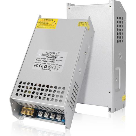 DC 12V 125A 1500W Alimentation Transformateur 220V CA à 12V CC Convertisseur 125A 1500W Alimentation pour 12V LED Moteur Pompe 3D Imprimeur CCTV Radio (1/5)