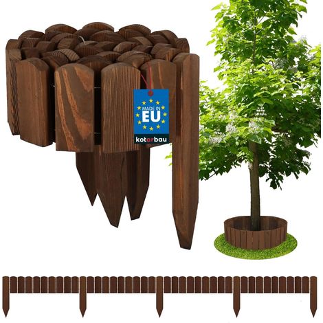 Bordure de jardin en bois 200x10cm Pin Marron Flexible Décorative Protection Pelouse Parterre (1/5)