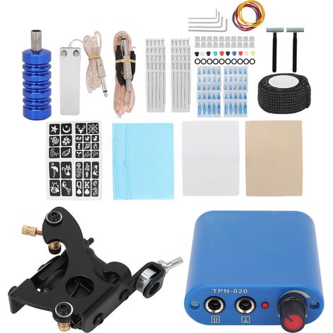 Machine à Tatouer Débutant avec Alimentation, Pédale et Aiguilles - Kit Complet Liner Pro (90‑265V) Prise Européenne (1/5)