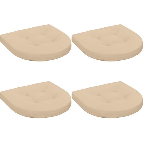 Cuscini per Sedia in 4 Pezzi 4 pz 100% Poliestere Crema vidaXL (1/5)
