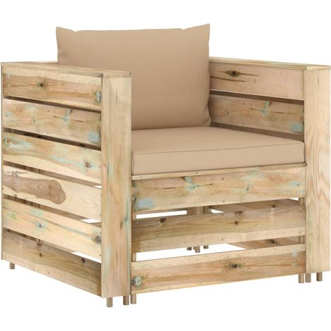 Maison Exclusive - Set Salotto da Giardino 2pz con Cuscini Legno Impregnato Verde