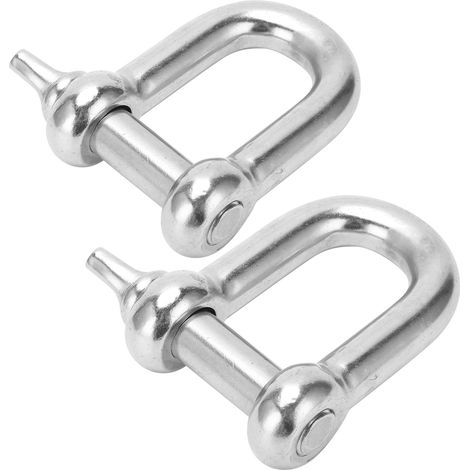 Lot de 2 manilles d'ancrage à vis M20 en acier inoxydable 304, robustes et en forme de D, pour le camping (1/5)