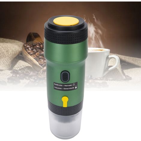 Caffettiera portatile multifunzionale, in acciaio inox 304, USB, 3 in 1, ideale per viaggi, campeggio, escursionismo, ufficio, colore verde. (1/4)