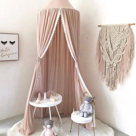 Moustiquaire Bébé Baldaquin Ciel de Lit Mosquito Net Ciel de Lit Princesse Moustiquaire Dôme en Mousseline de Soie Bébé pour Pépinière, Chambre à, (1/4)