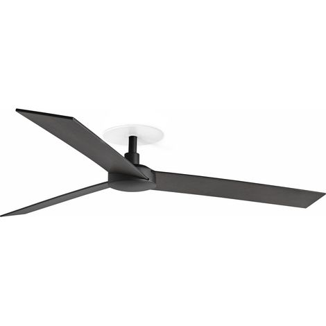 FARO Ventilador de techo con motor DC silencioso 6 velocidades función inversa compatible Tuya apto para techos inclinados color nogal material madera FARO-34298RWT (1/2)