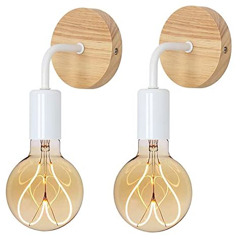 Ensemble de 2 lampes murales d'intérieur de style rétro, E27, convient aux chambres, salons et couloirs (ampoule non incluse). (1/5)