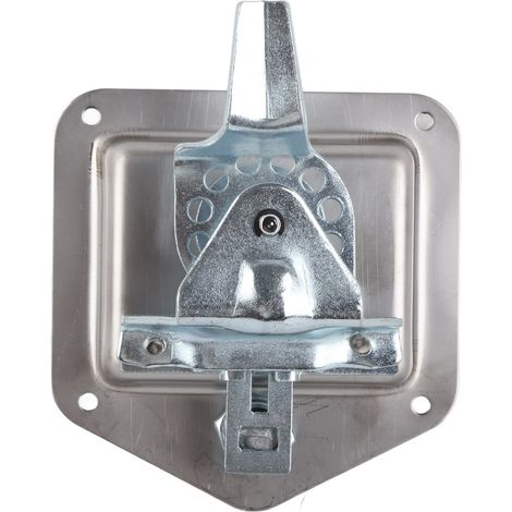 Serrure de coffre à outils en acier inoxydable poli, poignée en T avec loquet rabattable pour porte de remorque, camion, camping-car (1/5)