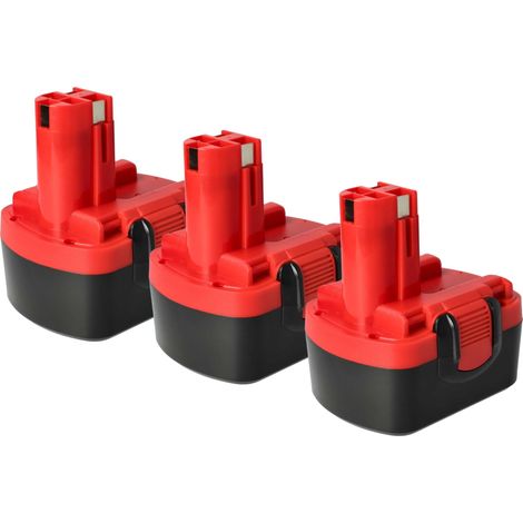 vhbw 3x Batterie compatible avec Bosch PAG 14.4V, PDR 14.4V/N, PLI 14, PSB 14, PSB 14.4V, PKS 14.4V outil électrique (3000 mAh, NiMH, 14,4 V)