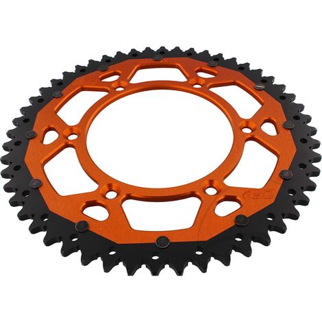 Piñón trasero ZF Dual ZFD-897-52-ORG, 520/52z naranja para Husqvarna / KTM