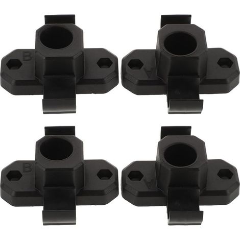 Lot De 4 Supports De Pieds De Table Pliables Et Réglables en Acier pour Meubles D'Extérieur en Plastique Noir (1/5)