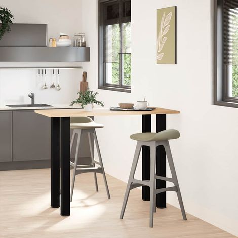 vidaXL Bar Table Legs 4 pcs Black 90-92 cm Steel (1/5)