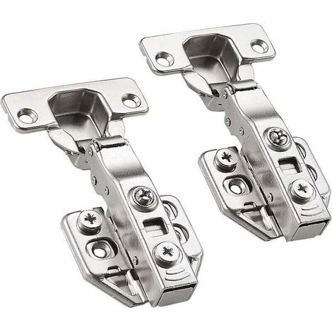Soft-close hinges for 35mm cupboards, 110-degree fully overlay cupboard door hinges with installation screws, 1 pair (2 pieces) (1/4)