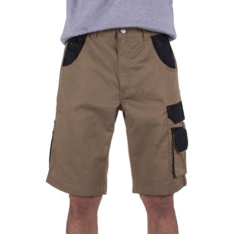 Pantalones cortos de trabajo para hombre, talla 4XL 58, con bolsillos, color beige FIRI