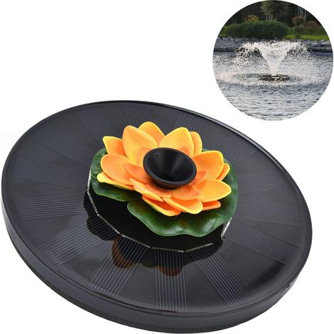 Fuente de agua solar 7V/1,4W, bomba con 5 boquillas intercambiables, flujo 80-200 L/H, altura 55-95 cm, ideal para jardín, aves, estanques pequeños y piscina al aire libre, giallo