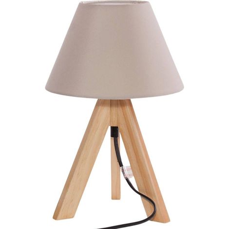Lampe trépied en sapin, 15 x 15 x H. 24 cm (1/2)
