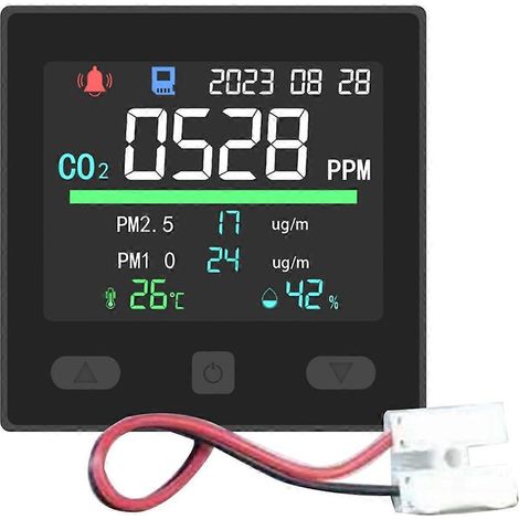 Digitaler Kohlendioxid-Tester, Luftqualitätsmonitor, Schwarz