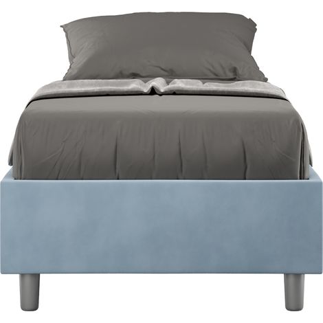 Letto Singolo Sommier 80x190 cm Senza Rete Azelia Azzurro (1/4)