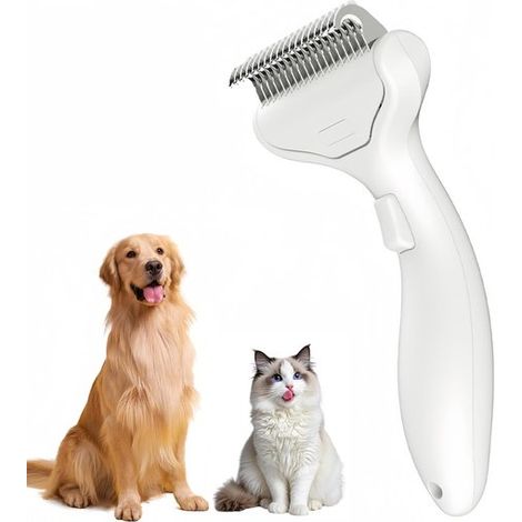 Unterfellkamm für Hunde & Katzen Entwirrungsbürste für langhaarige Tiere Mit Auslöseknopf für einfaches Entfernen der Haare Effektives Werkzeug z