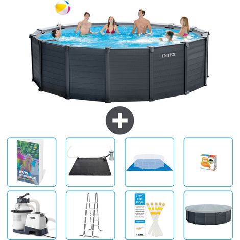 Intex Piscine Graphite Panel Ronde - 478x124 cm - 9-pièces S559 (1/4)