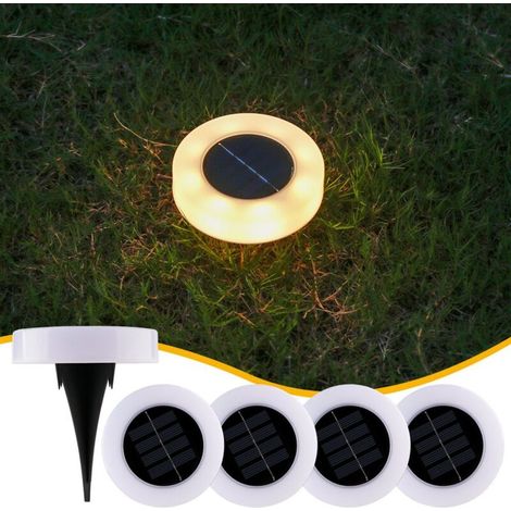 JSSEVN - luces solares para césped exterior, luces LED para caminos empotrados en el suelo, luces para balcones, luces para jardín (1/3)