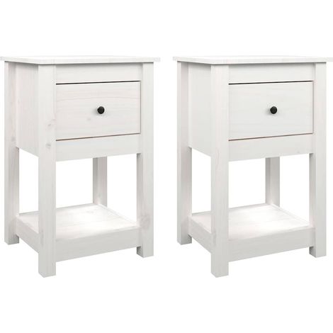 Maison Exclusive - Mesitas de noche 2 uds madera maciza pino blan (1/5)