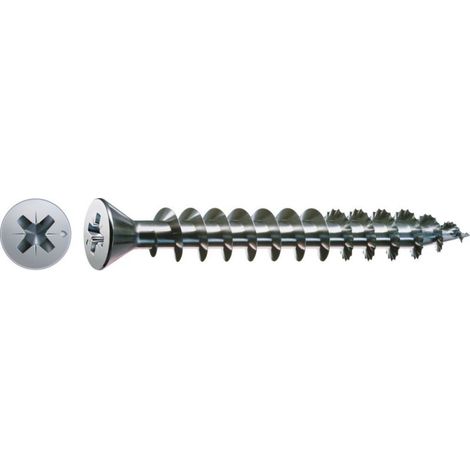 SPAX Vis universelle, 3 x 12 mm, 1000 unités, Tête centrante, Tête fraisée avec petite tête Ø 5 mm, Cruciforme Z1, Pointe S, WIROX - 0321010300125