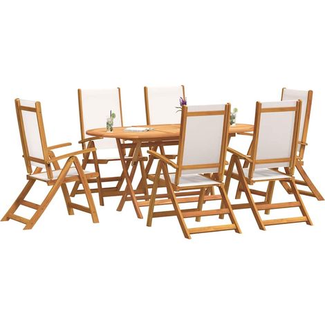 Maison Exclusive - 7-tlg. Garten-Essgruppe Massivholz Akazie und