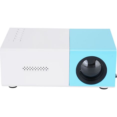 Petit projecteur LED portable 1080p réglable pour téléphone, ordinateur portable, cinéma en plein air, home cinéma, clé TV, USB, bleu et blanc (1/5)
