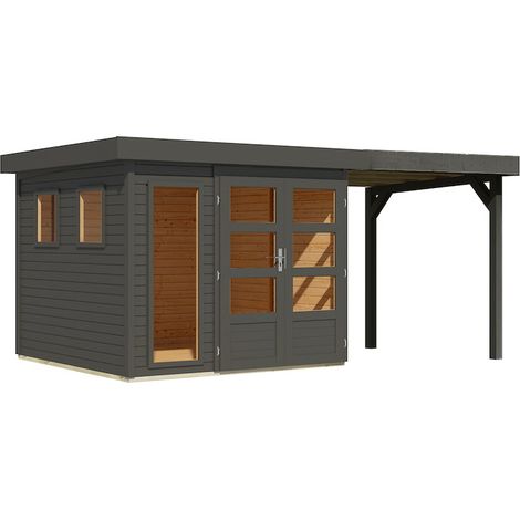 GH Lahar 3,5 242x242x211cm terragrau Anbaudach 2,40m