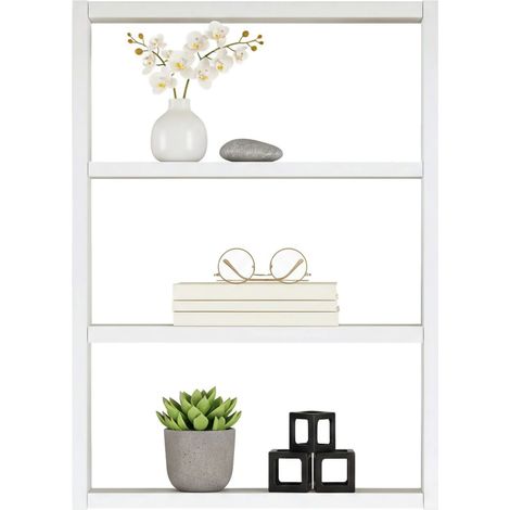 Dmora - Mensola Krosa, Scaffale, Ripiano a muro, Scaffalatura multiuso, 43x9h60 cm, Bianco