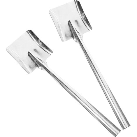 Lot de 2 Pelles Multifonction en Fer Argenté, Solide et Faciles à Utiliser, pour Cheminée, Jardinage et Ameublir le Sol (1/5)