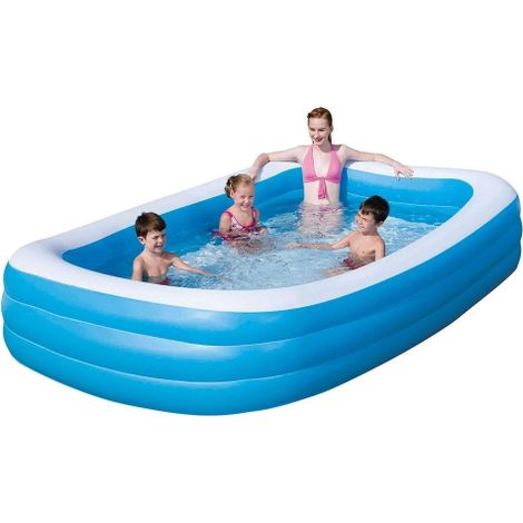 Bestway 54009B piscina fuori terra gonfiabile rettangolare 305x183x56 cm a tre anelli per bambini (1/5)