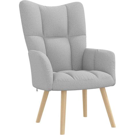 vidaXL Relaxing Chair Cloud Grey Fabric