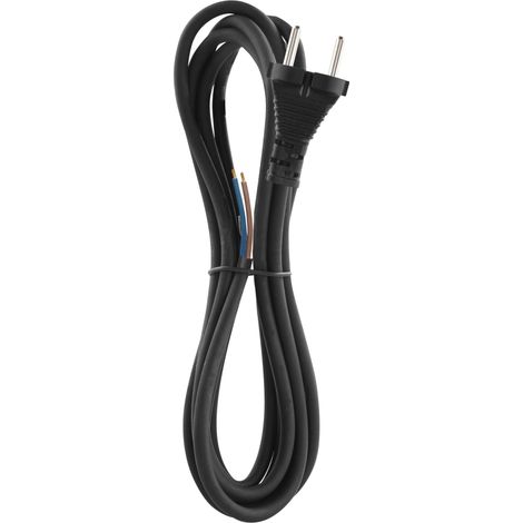 EMOS Cavo di collegamento in gomma, 3 m, cavo di alimentazione, cavo di collegamento, cavo di collegamento Schuko, 2 x 1,0 mm2, gomma H07RN-F, in neoprene, nero (1/5)
