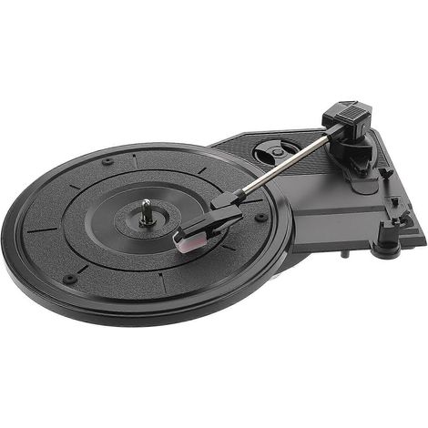 Platine vinyle rétro à grand mouvement gramophone avec haut-parleurs intégrés, plateau tournant de 200 mm, idéale pour la décoration intérieure et les mélomanes. (1/5)