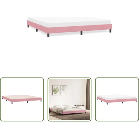 Cadre de lit -  Cadre de lit sans matelas rose 180x220 cm velours (1/5)