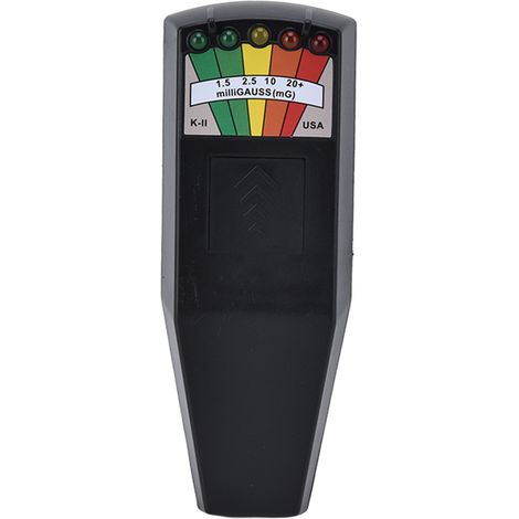 Détecteur EMF avec LED Colorée, Testeur de Rayonnement Magnétique pour Appareils Électroménagers - Noir (1/5)